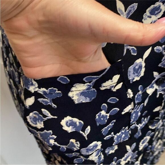 Reformation Navy Floral Mini Dress, US6 - Picture 4 of 9